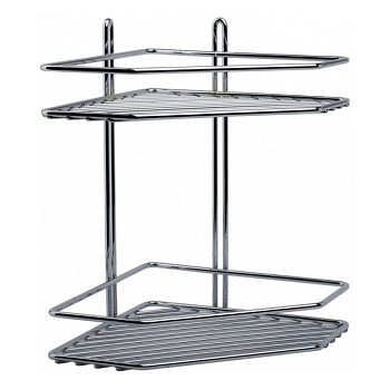 Полка угловая двойная хром F-624