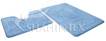Набор ковриков 45*71+45*43 голубой SHAHITEX ЭКО