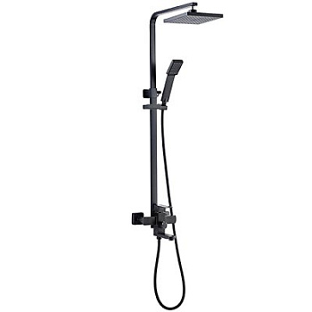 Штанга L72433B из нержавейки со смесителем и тропическим душем ЧЕРНЫЙ LEDEME
