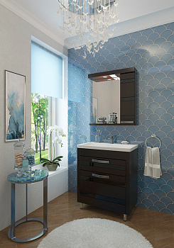 Тумба Fantasy 70 2ящ (венге) + умывальник Фостер70/COMO70